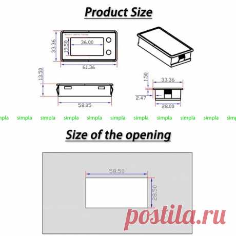 Индикатор уровня заряда аккумуляторов 8-100B цветной SUPNOVA с сигнализацией и термодатчиком