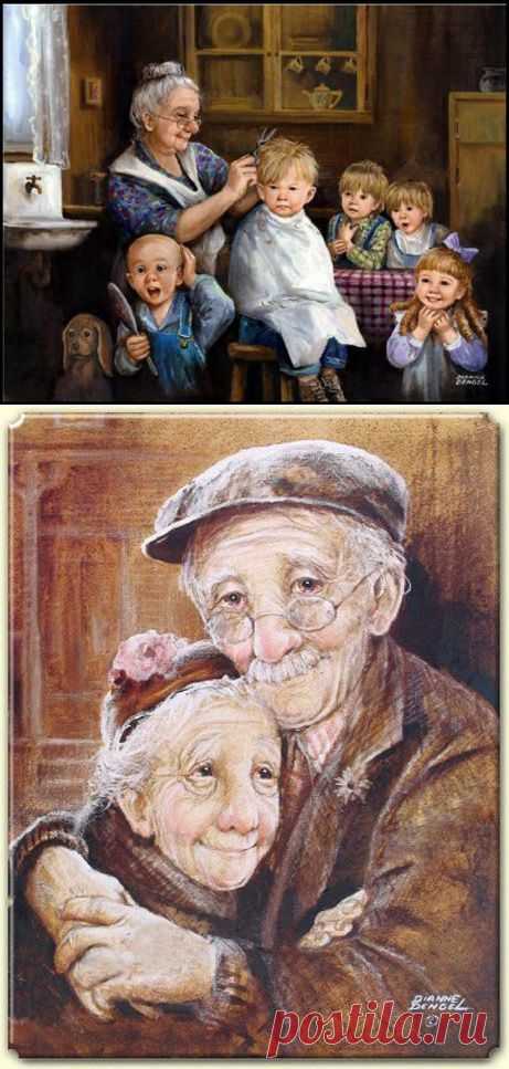 Бабушки и дедушки в творчестве художницы Dianne Dengel