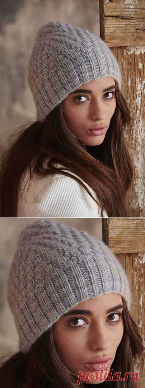 Стильная шапочка от Ashley Rao (Vogue Knitting, Fall 2014) вязаная спицами