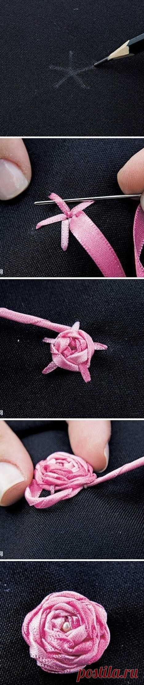 Как делаются розы из ленточек / Для детей / Модный сайт о стильной переделке одежды и интерьера