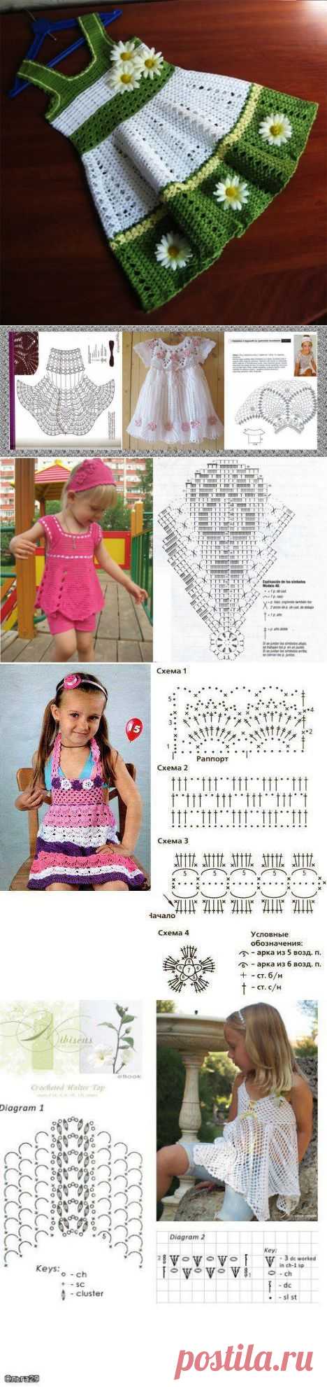 Вязалкино: Летние детские платья крючком