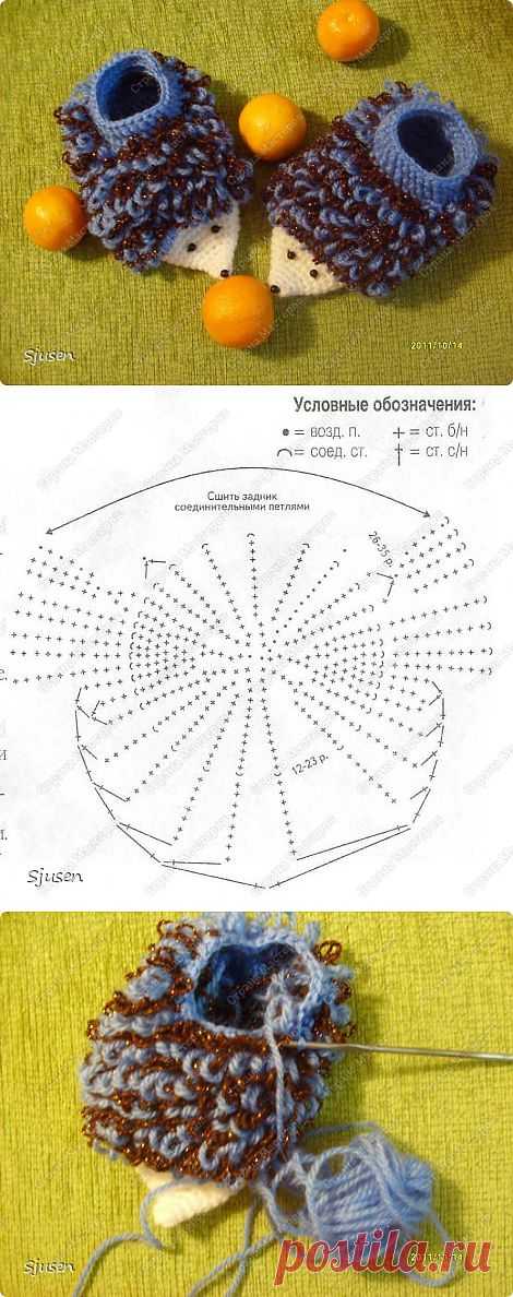 Детские тапочки "Ёжики".