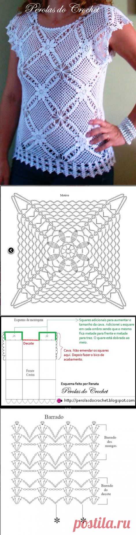 Crochet top for women. Crochet patterns for tops | Laboratory household