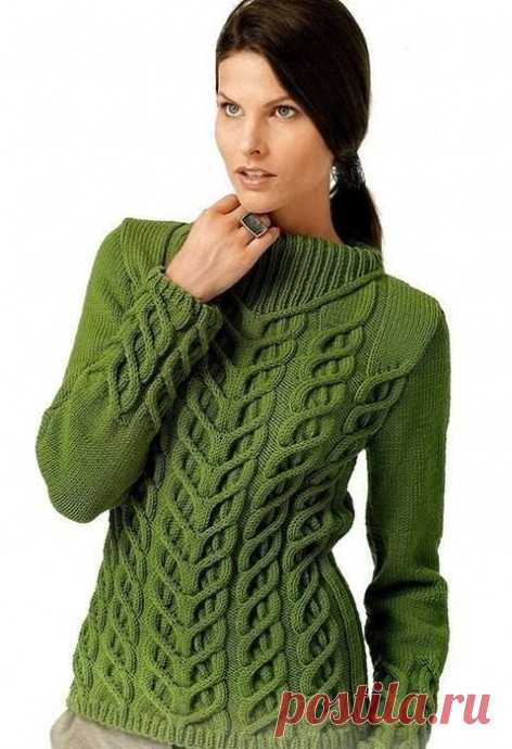 Вяжем стильный пуловер с горлышком из категории Интересные идеи – Вязаные идеи, идеи для вязания