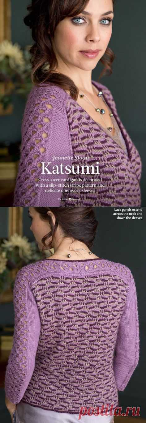 Вязание кофточки Katsumi, The Knitter 66 .