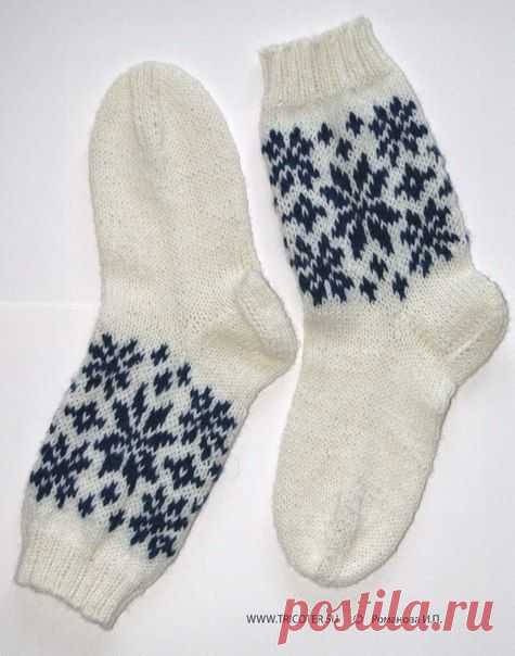 Носки с жаккардовым узором. Вяжем спицами носки | Handmade24