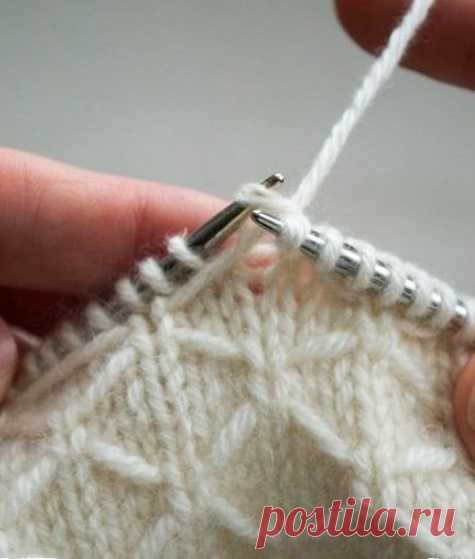 Узор Соты для вязания шарфа спицами | Узоры вязания спицами
