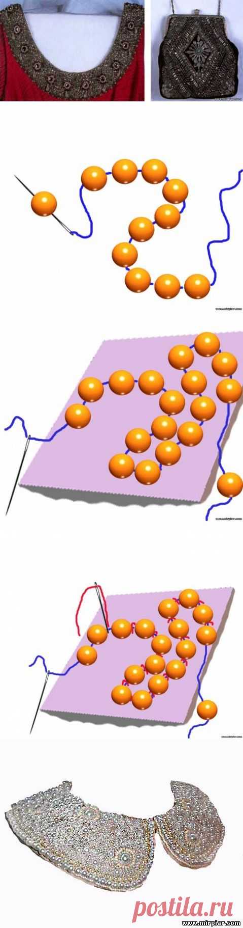 Как быстро пришить бисер и бусины.