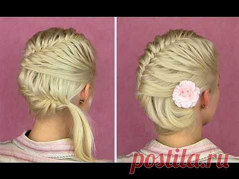 how to do a french fishtail braid updo for... / Мода / прически / Pinme.ru / ольга гикавая (гиренко)