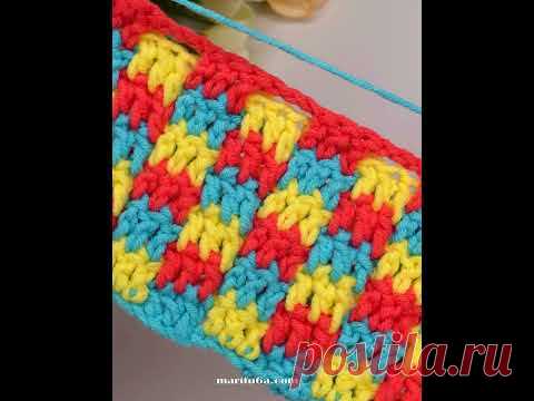 How to crochet colorful block stitch free written pattern in description