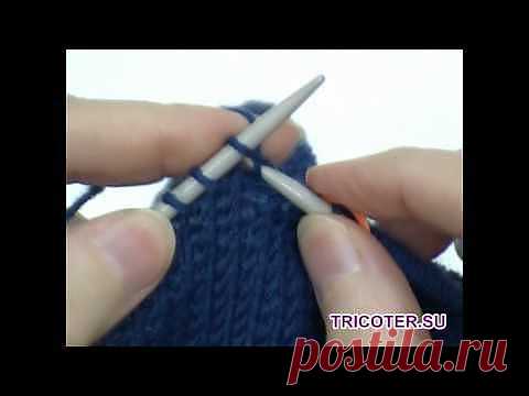 tricoter.su - Спицы - Техника - Видео Вязание двойной шапки лицевой гладью