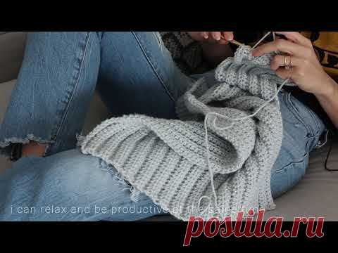 quietly crocheting a sweater at home - crochet asmr (no talking)