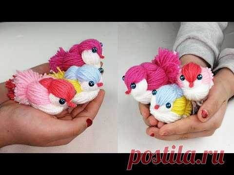 Easy woolen bird craft making | Making Wool Birds | Woolen Crafts