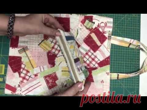 Сумка шопер и косметичка /Утилизация мелких лоскутков /Стежка /Вышивка / cosmetic bag / shopper bag/