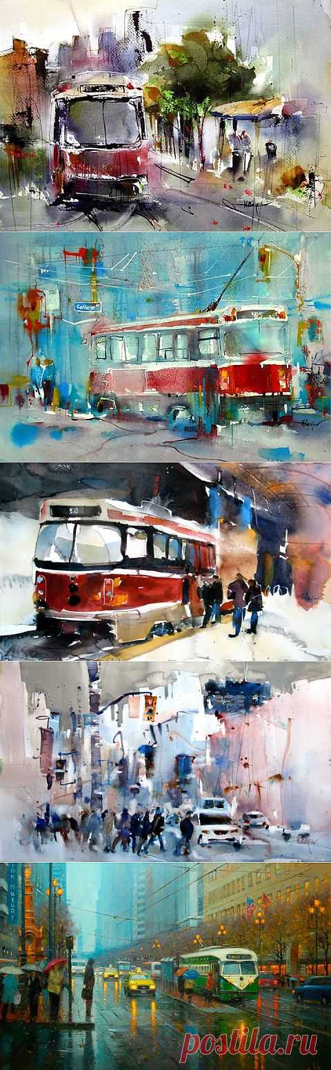 (+1) тема - Городские трамваи в картинах Херри Арифина | Искусство