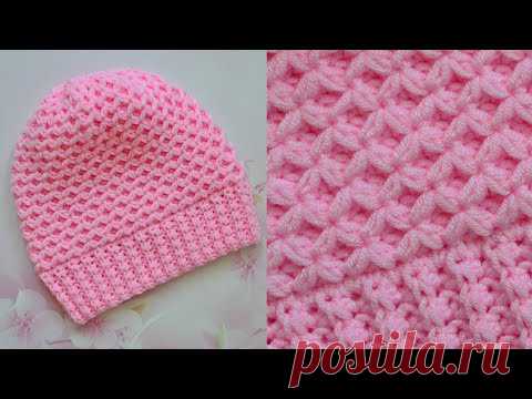 Шапка крючком НЕЖНОСТЬ. ВЯЗАТЬ ЛЕГКО. Мастер класс. Hat crochet pattern