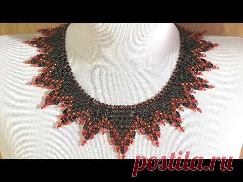 Bead NECKLACE/Diy necklace/Black necklace/КОЛЬЕ из бисера/Колье своими руками/Натали Амапола