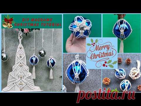 DIY Easy Macrame Christmas Decoration #13, Macrame Christmas Ornament tutorial by TNARTNCRAFTS