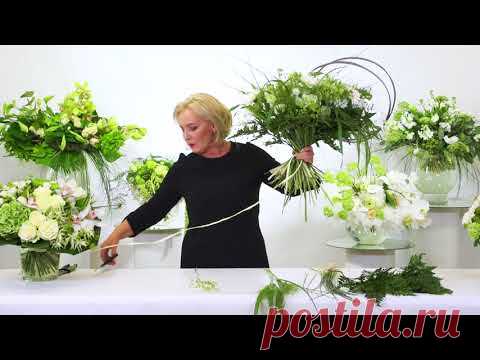 Мастер-класс Марины Петровой: спиральная техника на примере белых букетов - YouTube