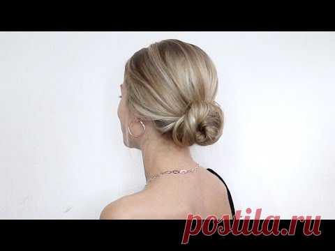 НЕВЕРОЯТНО БЫСТРЫЙ И КРАСИВЫЙ НИЗКИЙ ПУЧОК. СМОЖЕТ ПОВТОРИТЬ КАЖДАЯ!! | EASY LOW BUN HAIR TUTORIAL