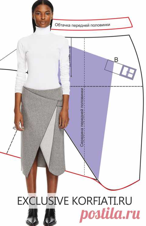 Выкройка юбки нестандартного кроя от А. Корфиати