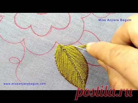 Easiest Embroidery Hoop Art, How to Embroider Large Flower, Big Blooms Pinkish Embroidery-254