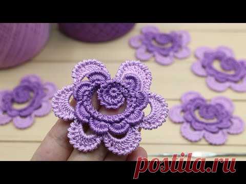 ЦВЕТОК крючком МАСТЕР-КЛАСС по вязанию мотивов для ирландского кружева crochet flower motifs