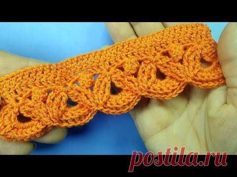 Удивительная рельефная кайма крючком - Лучшие узоры вязания Crochet border
