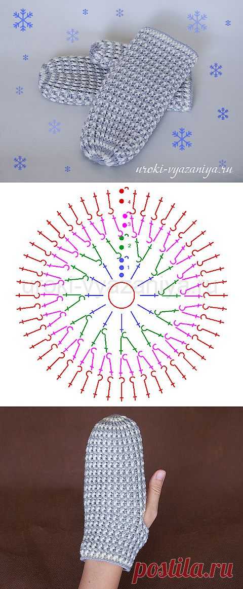Варежки крючком, мастер-класс для начинающих | prostatak.ru