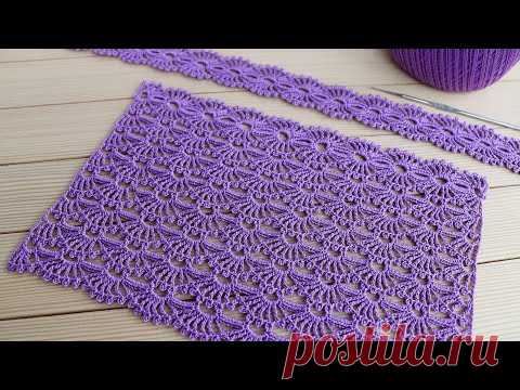 Простой УЗОР крючком МАСТЕР-КЛАСС по вязанию СХЕМА узора Easy to Crochet Tape Lace pattern