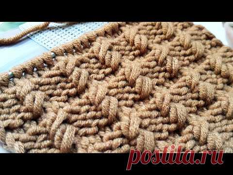 Вяжем классный рельефный узор спицами🙋‍♀️ knitting pattern.