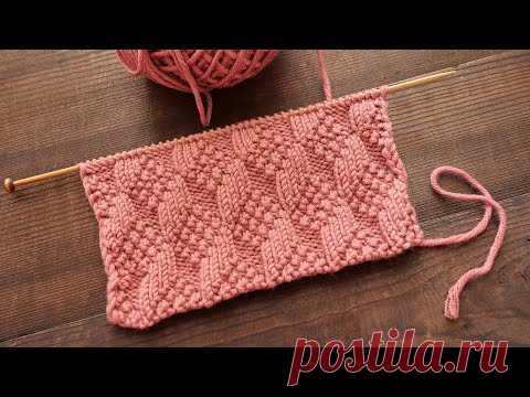 Рельефный узор из лицевых и изнаночных 🎲 Knit - purl Knitting pattern