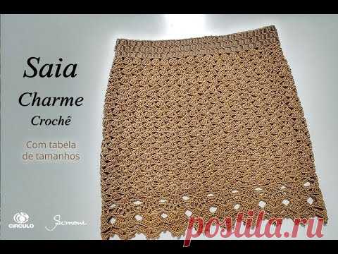 Saia de Crochê Charme - com tabela tamanhos - Simone Eleotério