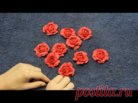 Как сделать розу из бумаги с помощью ложки