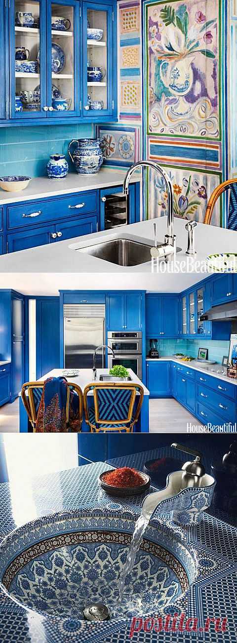 Ярко-синяя кухня – нестандартное решение! | Наш уютный дом
