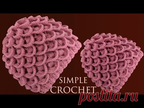 Como tejer a crochet gorro para principiantes en punto 3D plumas de pavo real tejido con ganchillo