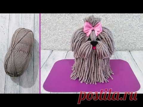 Как сделать собачку из пряжи/ниток 🐶 How to make a yarn/wool dog