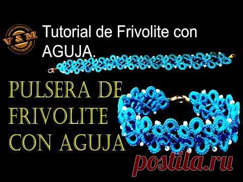 PULSERA DE FRIVOLITE CON AGUJA