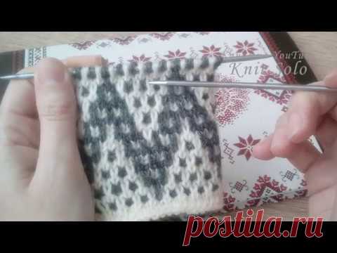 Ленивый жаккард, узор ЗИГЗАГИ. ВЯЗАНИЕ спицами. Knit Solo