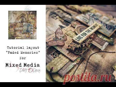 Mixed media layout tutorial / МК для Craft O'clock: Страничка о Праге в стиле микс медиа