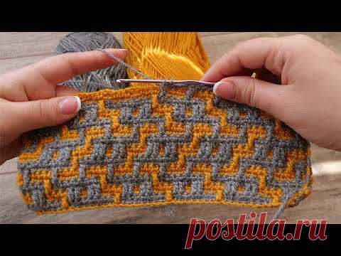 Мозаичная техника вязания крючком 🦊 Mosaic crochet patterns 😘