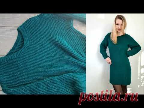 СВИТЕР-ТУНИКА OVERSIZE патентной резинкой. Часть 1.