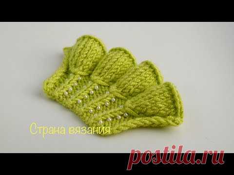 Узоры спицами. Рюши «Колокольчики» - 2. (сверху в низ). Knitting patterns. Ruches "Bells" - 2.