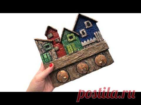 DIY cardboard key holder - YouTube