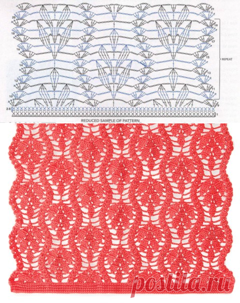 Очень красивый узор для палантина.Крючок.