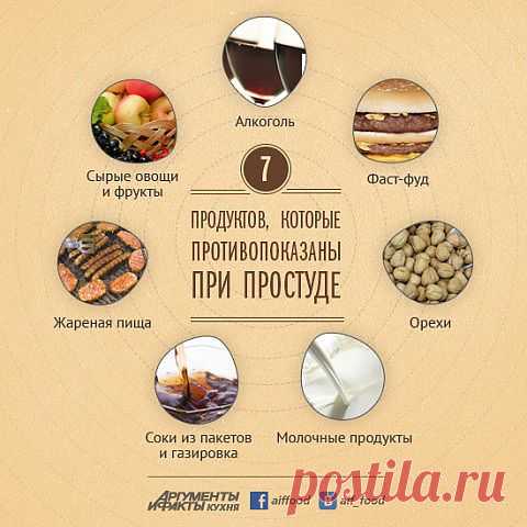 7 продуктов, которые противопоказаны при простуде