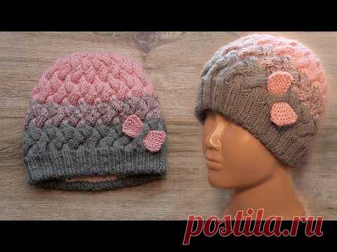 Зимняя детская шапка с теплым подкладом спицами ❄ Winter baby hat🎀