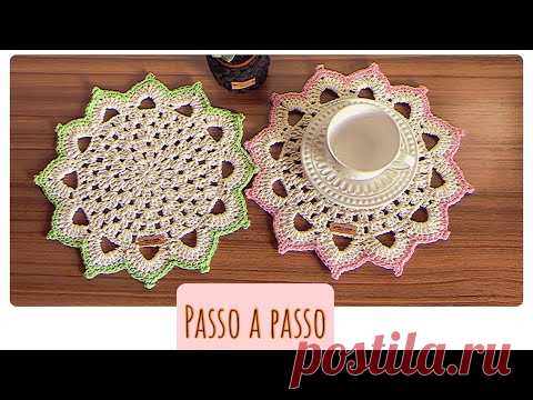 PASSO A PASSO PORTA XÍCARAS . #Croche #crochet #crocheting #artesanato #crocheiniciantes