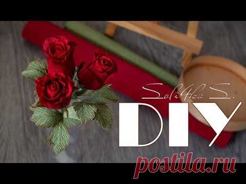 DIY soli4ka_s Голандська троянда з гофропаперу/ голландская роза с гофробумаги/ crap paper rose