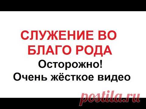 СЛУЖЕНИЕ ВО БЛАГО РОДУ. ОСТОРОЖНО, очень жёсткое видео.